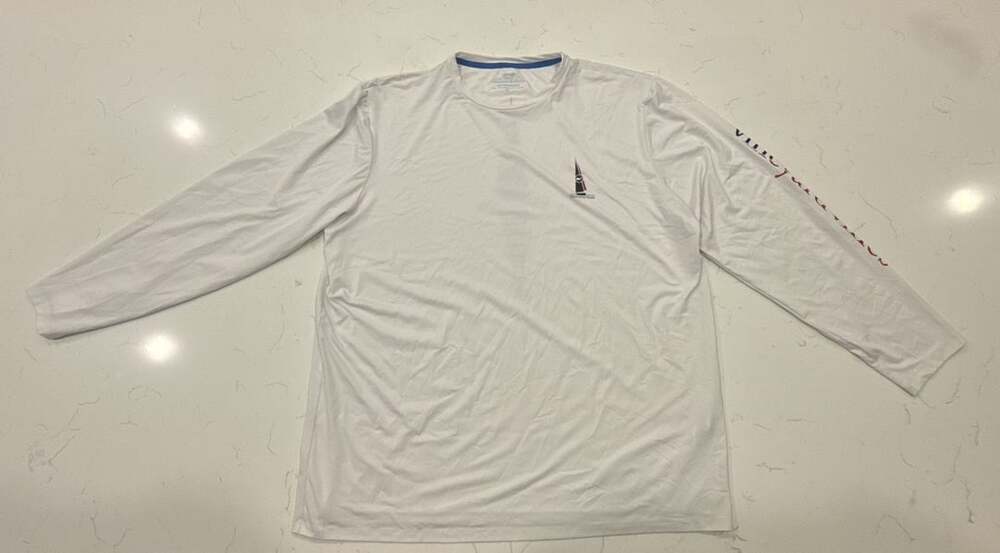 Vineyard Vines Long Sleeve Harbor Performance Tee Size XL White